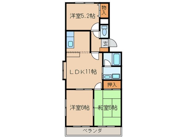 メゾンメルベ－ユの物件間取画像